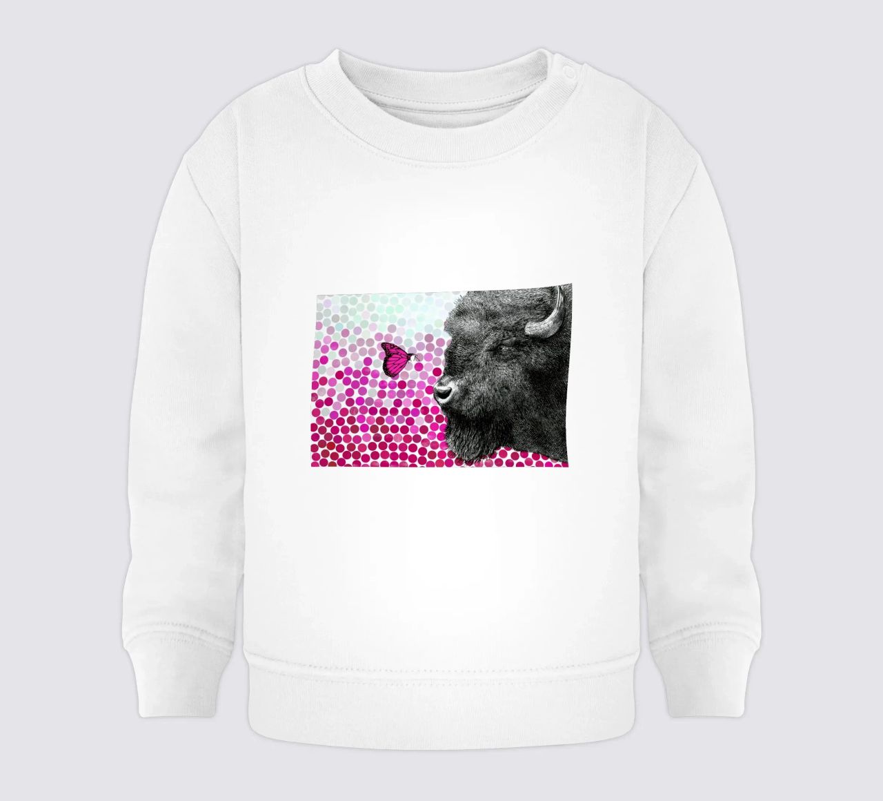 Bison and Butterfly felpa neonato da Eric Fan