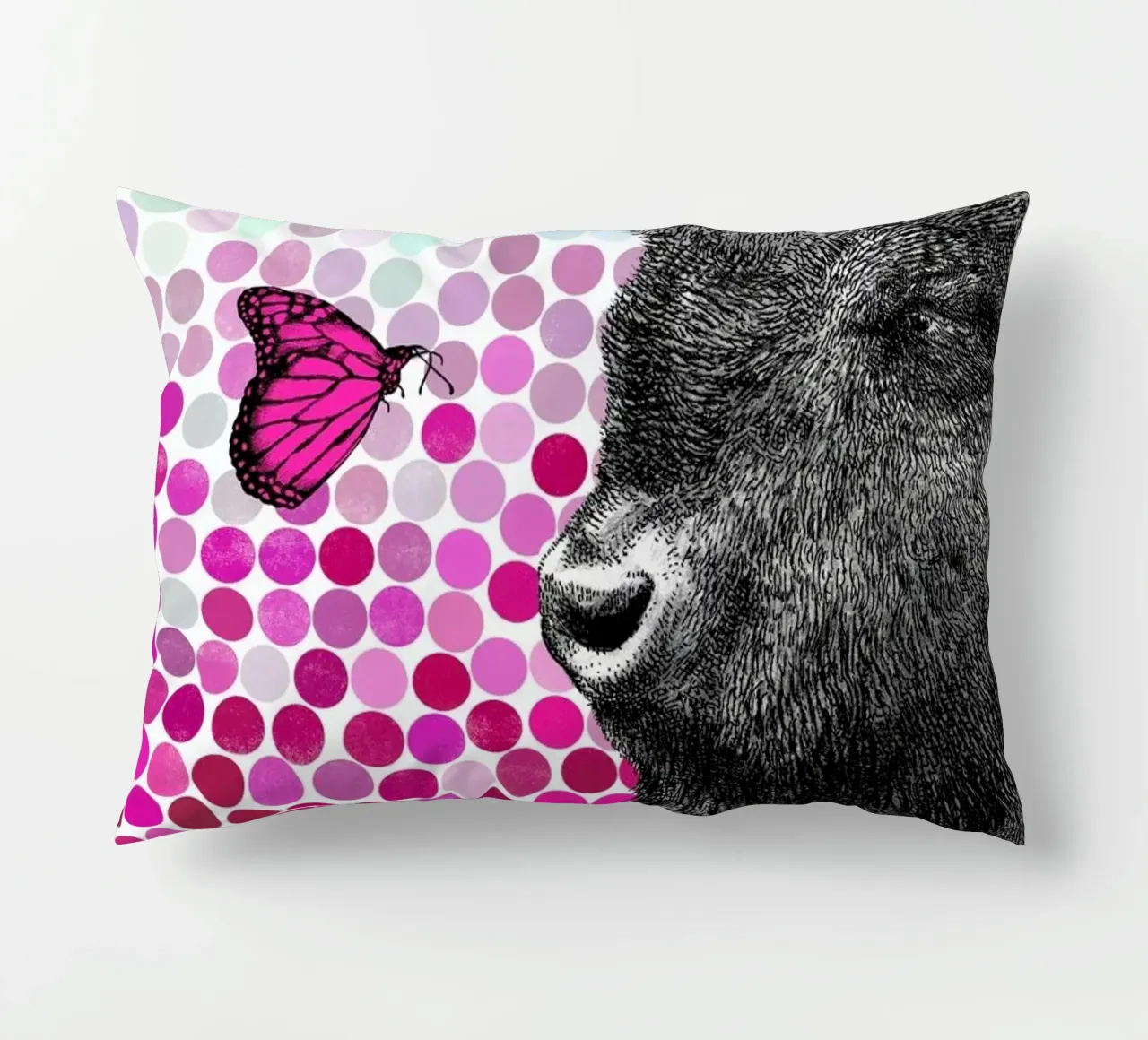 Bison and Butterfly cuscino da Eric Fan