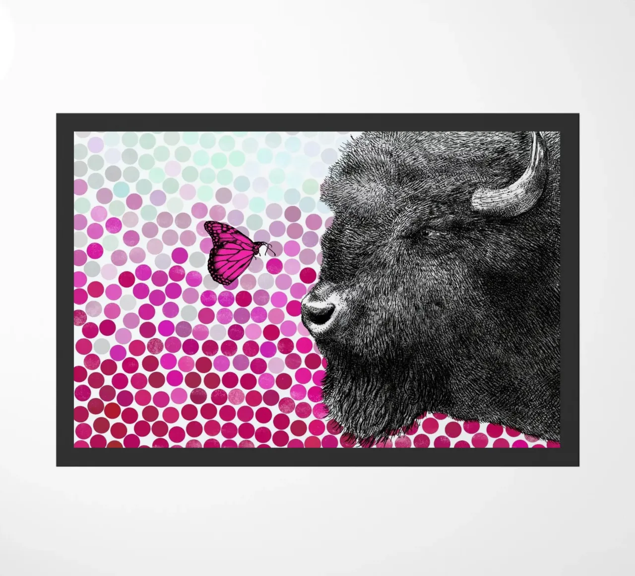 Bison and Butterfly felpudo de Eric Fan