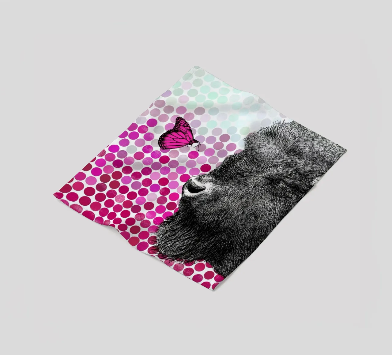 Bison and Butterfly coperta in pile da Eric Fan