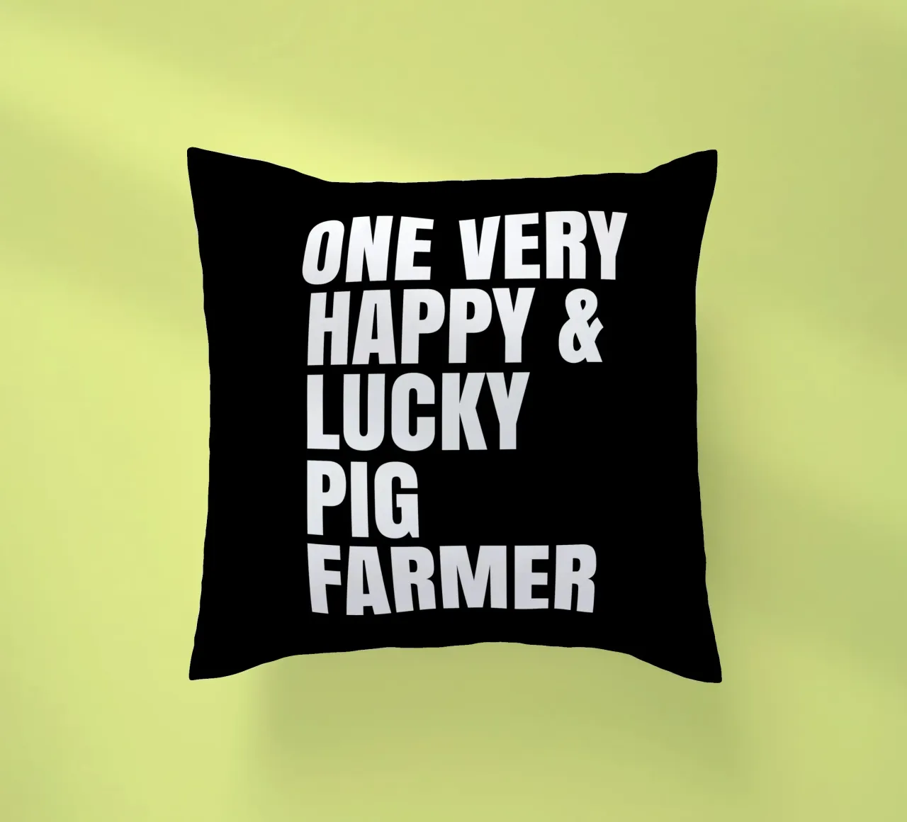 One very lucky and happy pig farmer cuscino da happieeagle