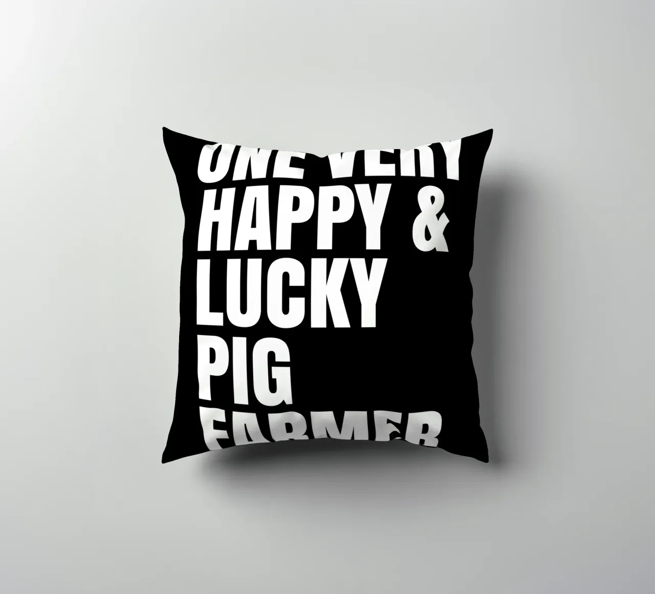 One very lucky and happy pig farmer cuscino da happieeagle