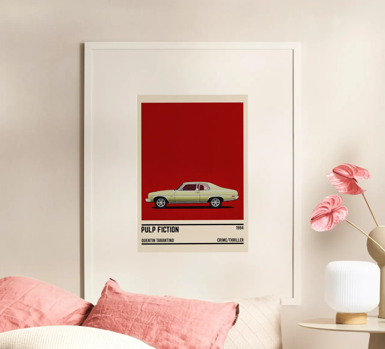Pulp Fiction car poster con telaio in plastica da TheArtstudio