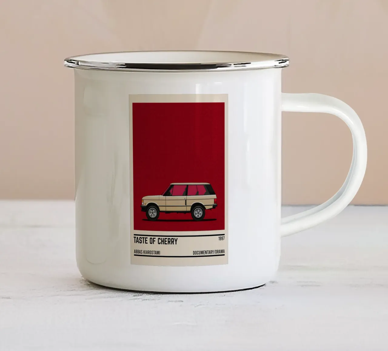 Taste of Cherry movie car tazza in smalto da TheArtstudio