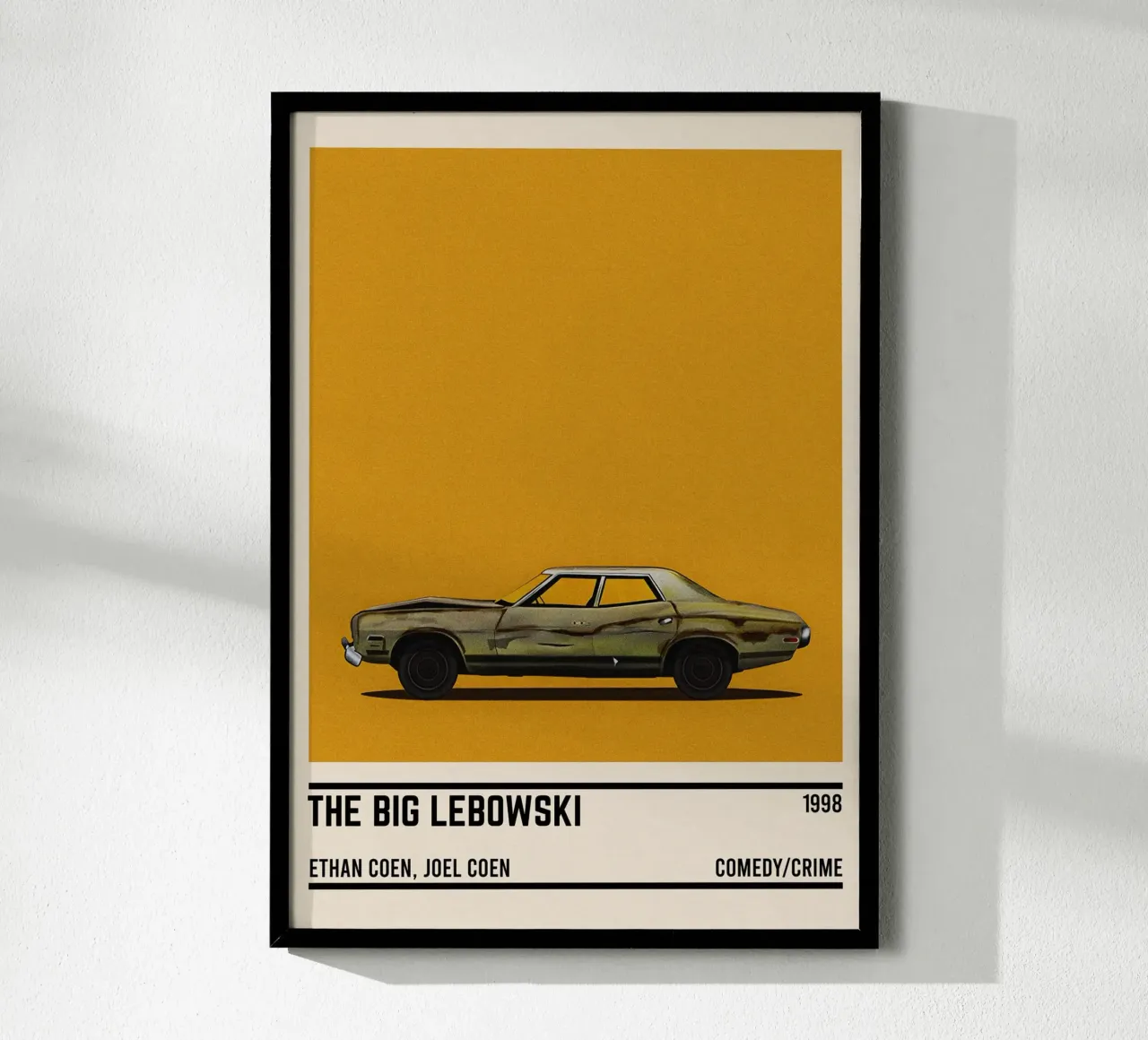 The Big Lebowski car poster avec cadre en plastique de TheArtstudio