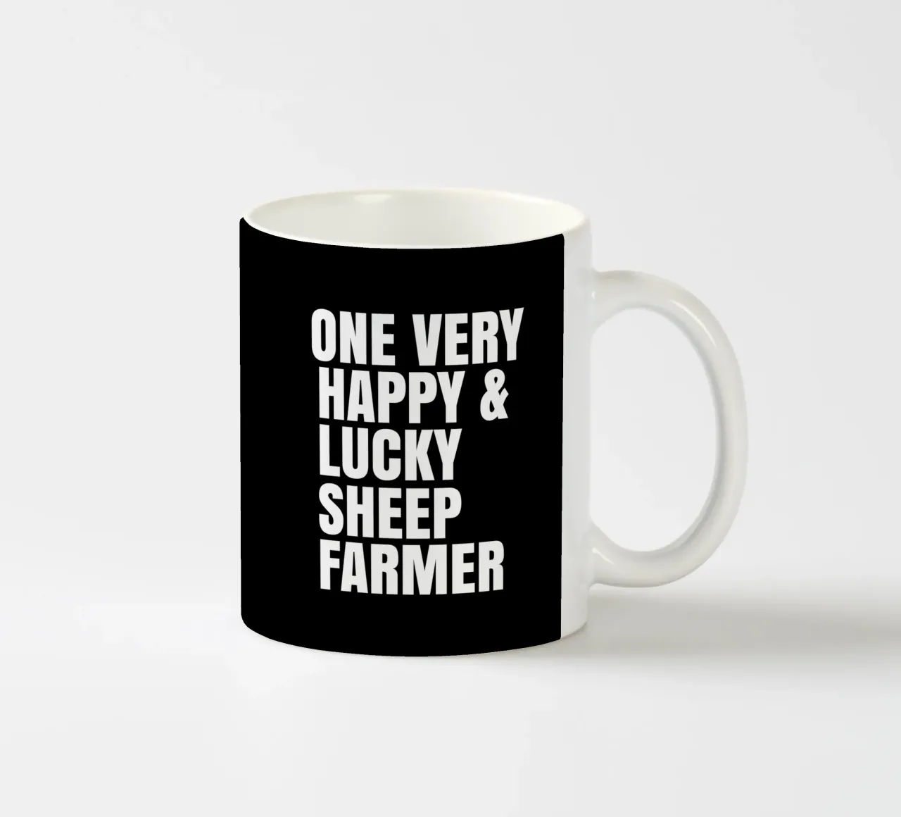 One very lucky and happy sheep farmer tazza in ceramica da happieeagle