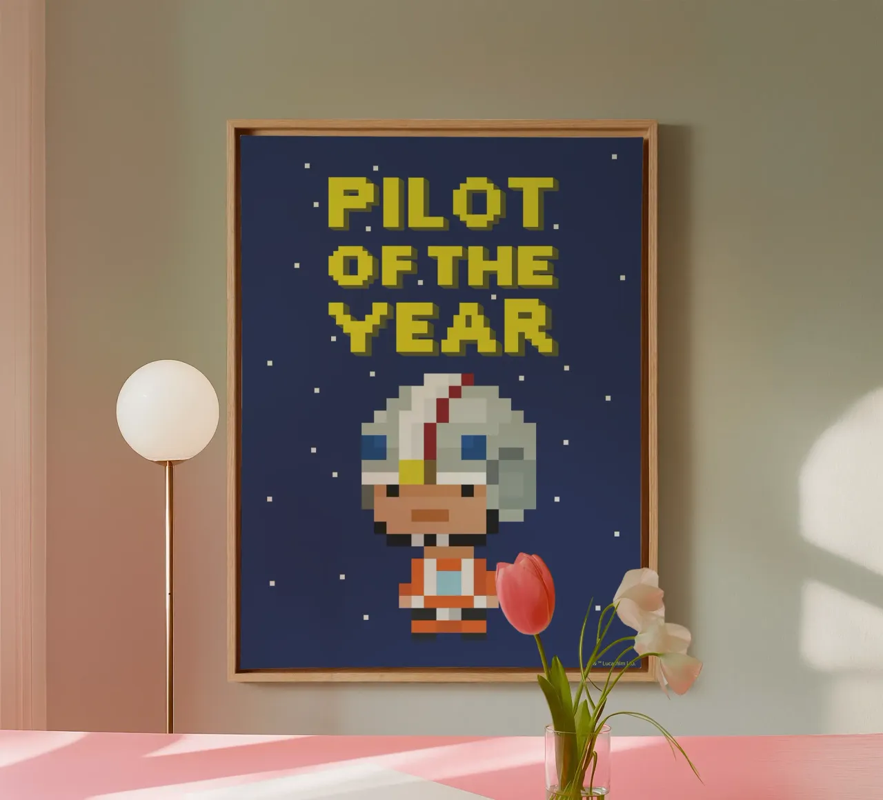 PILOT OF THE YEAR tela con Cornice a cassetta da Star Wars