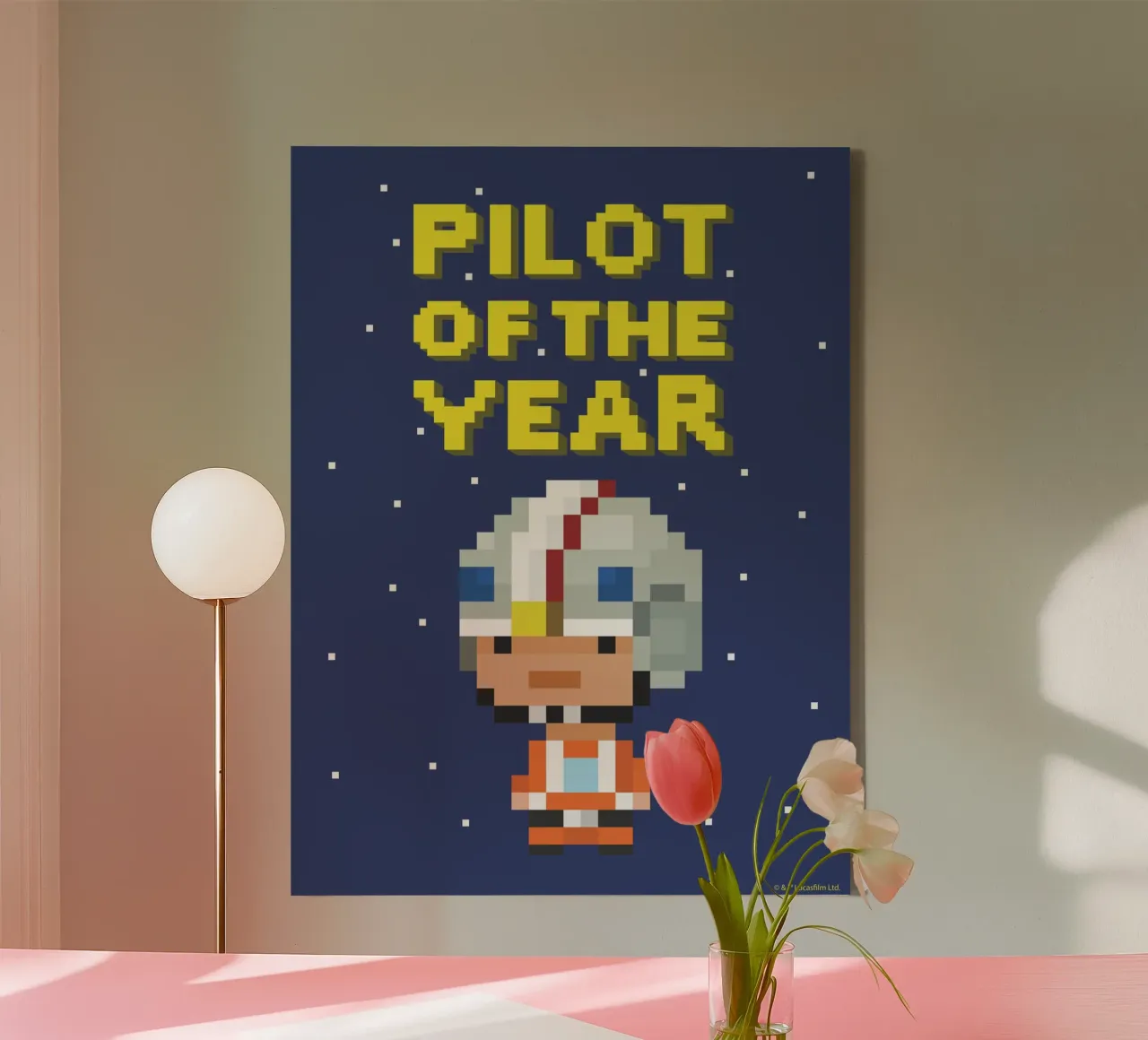 PILOT OF THE YEAR tela con Cornice a cassetta da Star Wars