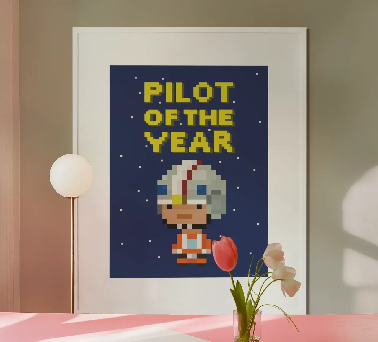 PILOT OF THE YEAR poster con telaio in legno da Star Wars