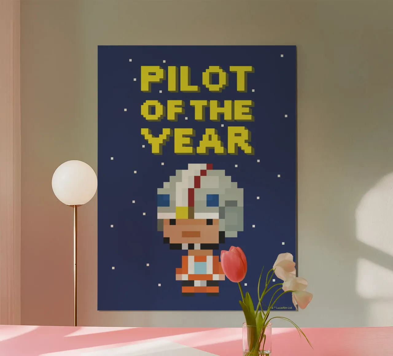 PILOT OF THE YEAR poster con telaio in legno da Star Wars