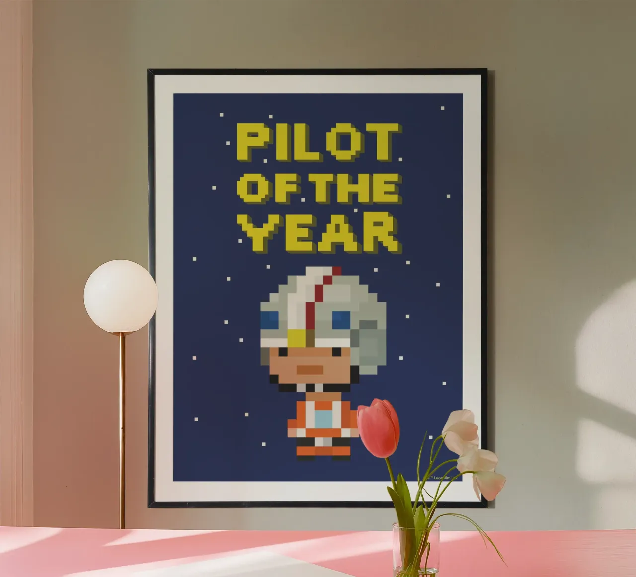 PILOT OF THE YEAR poster con telaio in legno da Star Wars