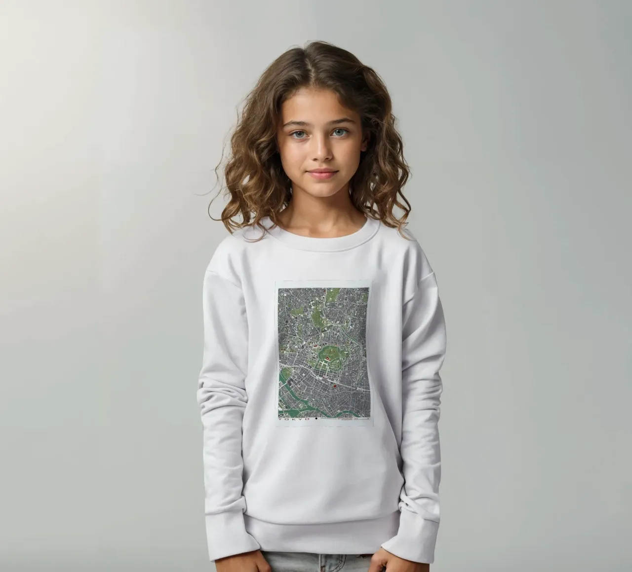 Tokyo Engraving kids sweatshirt by Planos Urbanos