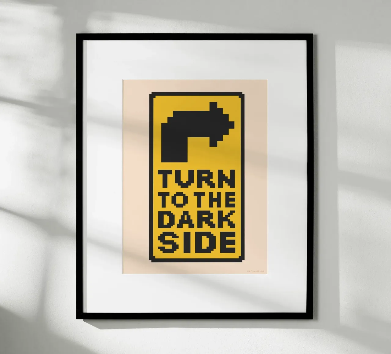 TURN TO THE DARK SIDE poster con telaio in alluminio da Star Wars