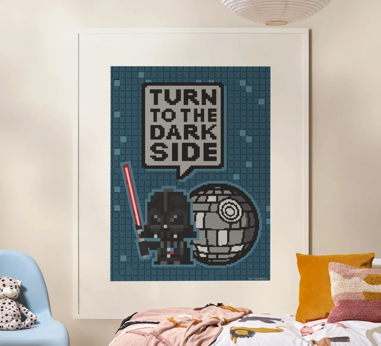 TURN TO THE DARK SIDE Poster mit Aluminium Rahmen von Star Wars