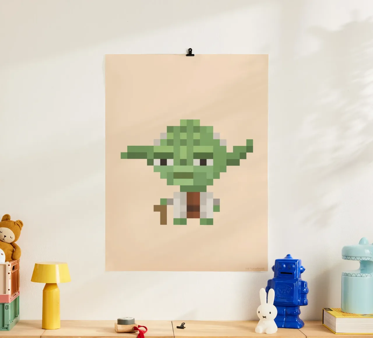 YODA poster met houten frame van Star Wars
