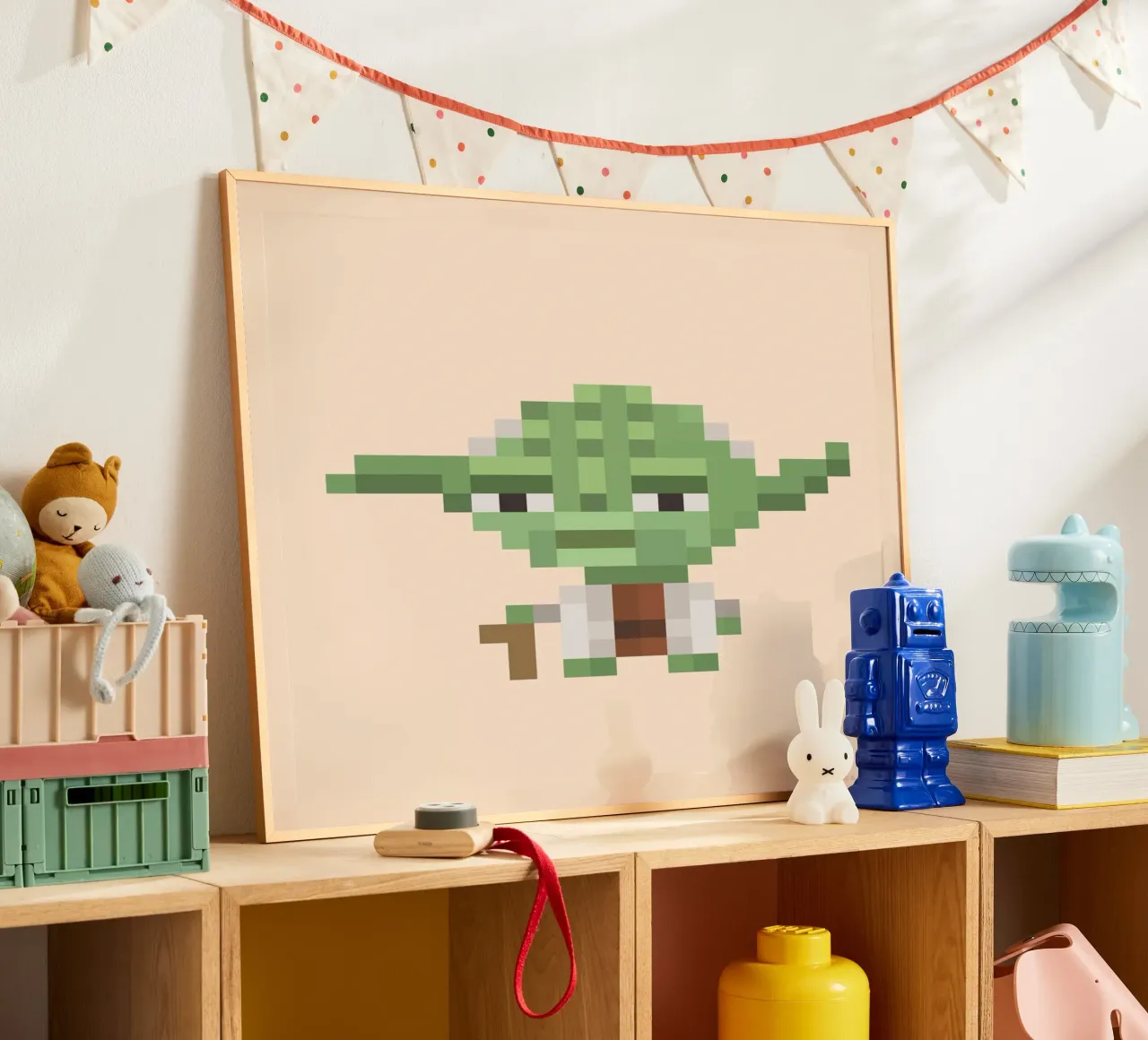 YODA poster met houten frame van Star Wars