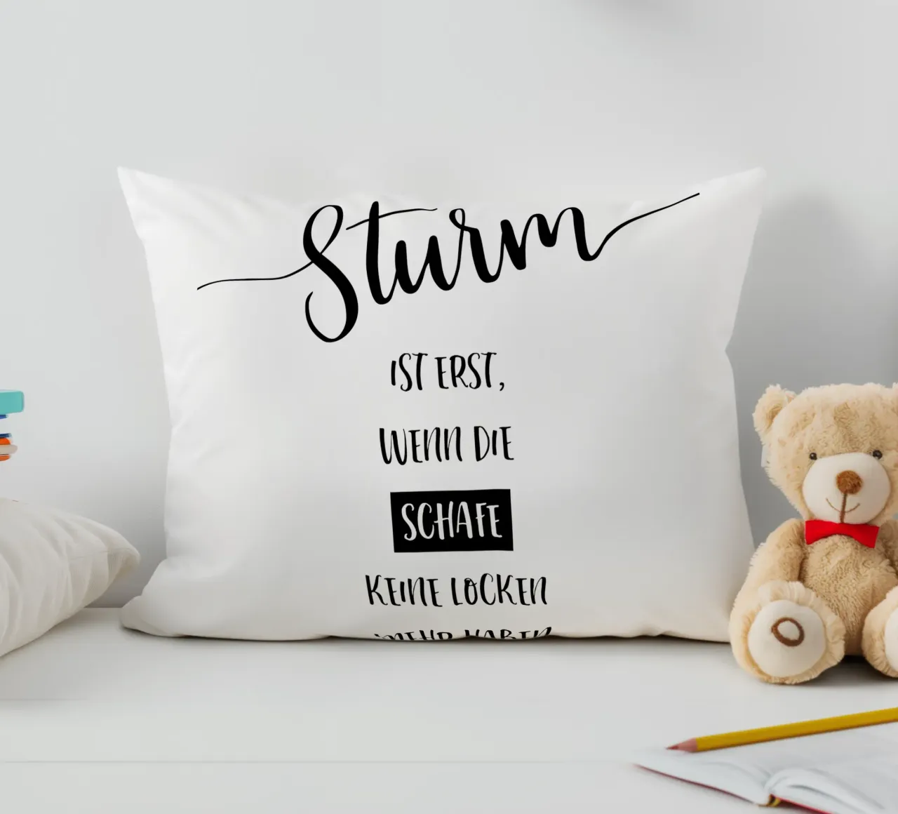 STURM = SCHAFE OHNE LOCKEN cuscino da Melanie Viola