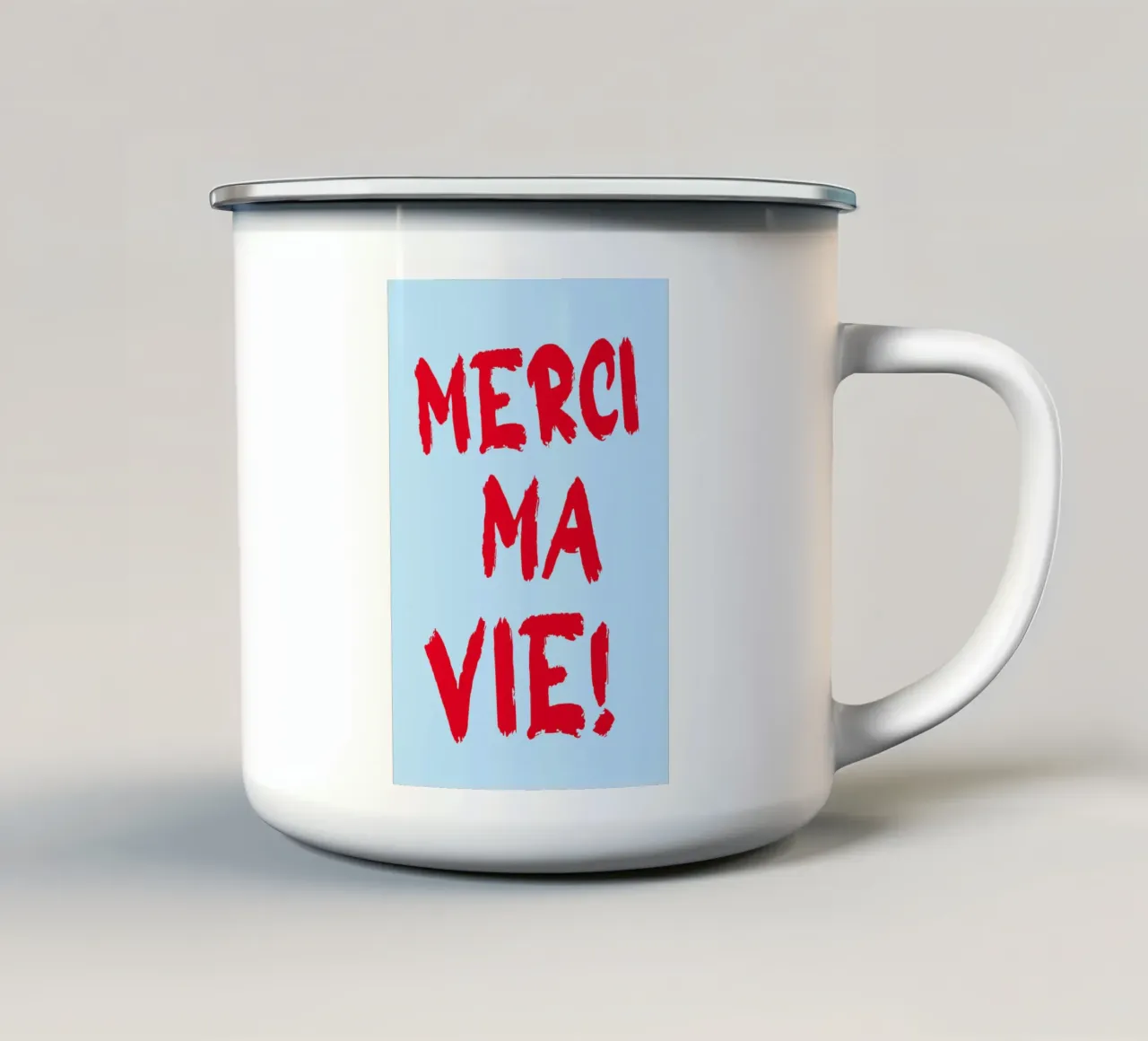 Merci ma vie tazza in smalto da Ohkimiko