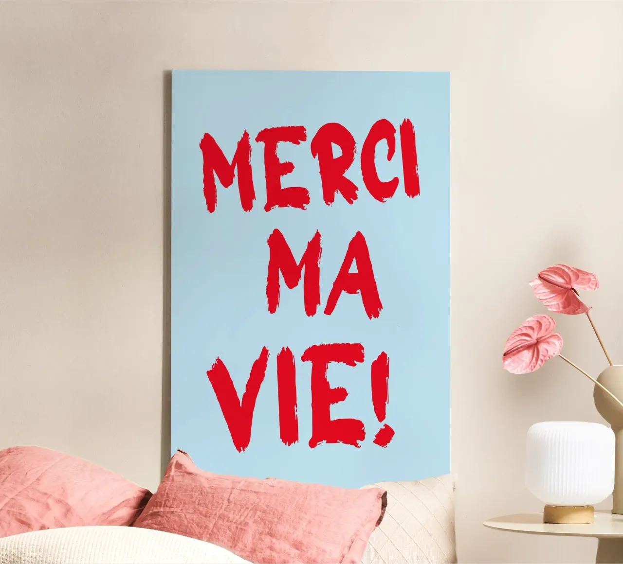 Merci ma vie tela con Cornice a cassetta da Ohkimiko