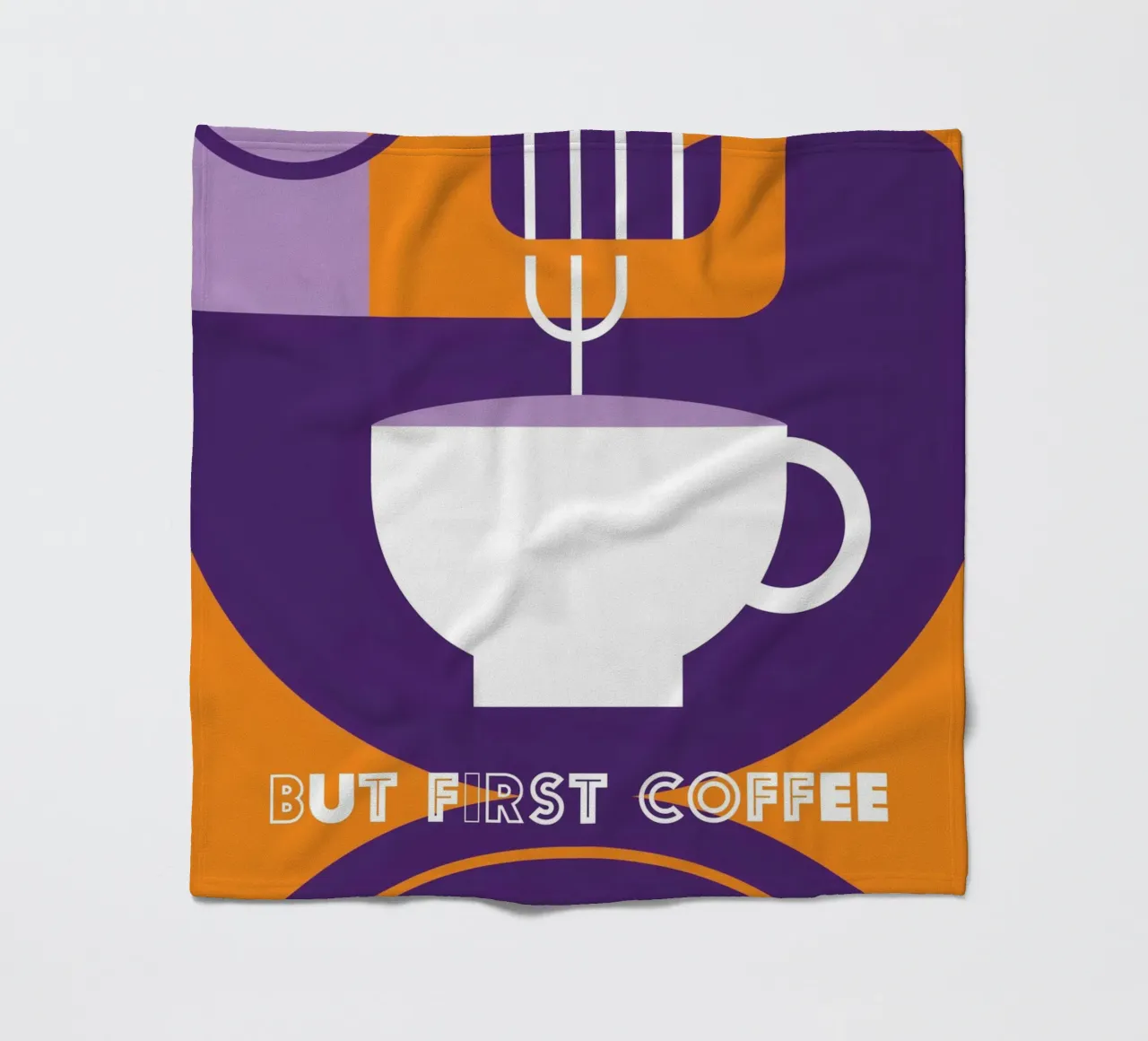 Ma prima il caffè" arte del caffè viola coperta in pile da Carinaprint