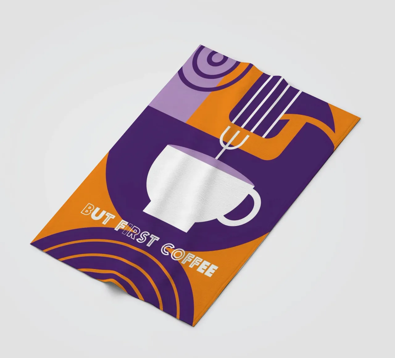 Ma prima il caffè" arte del caffè viola coperta in pile da Carinaprint