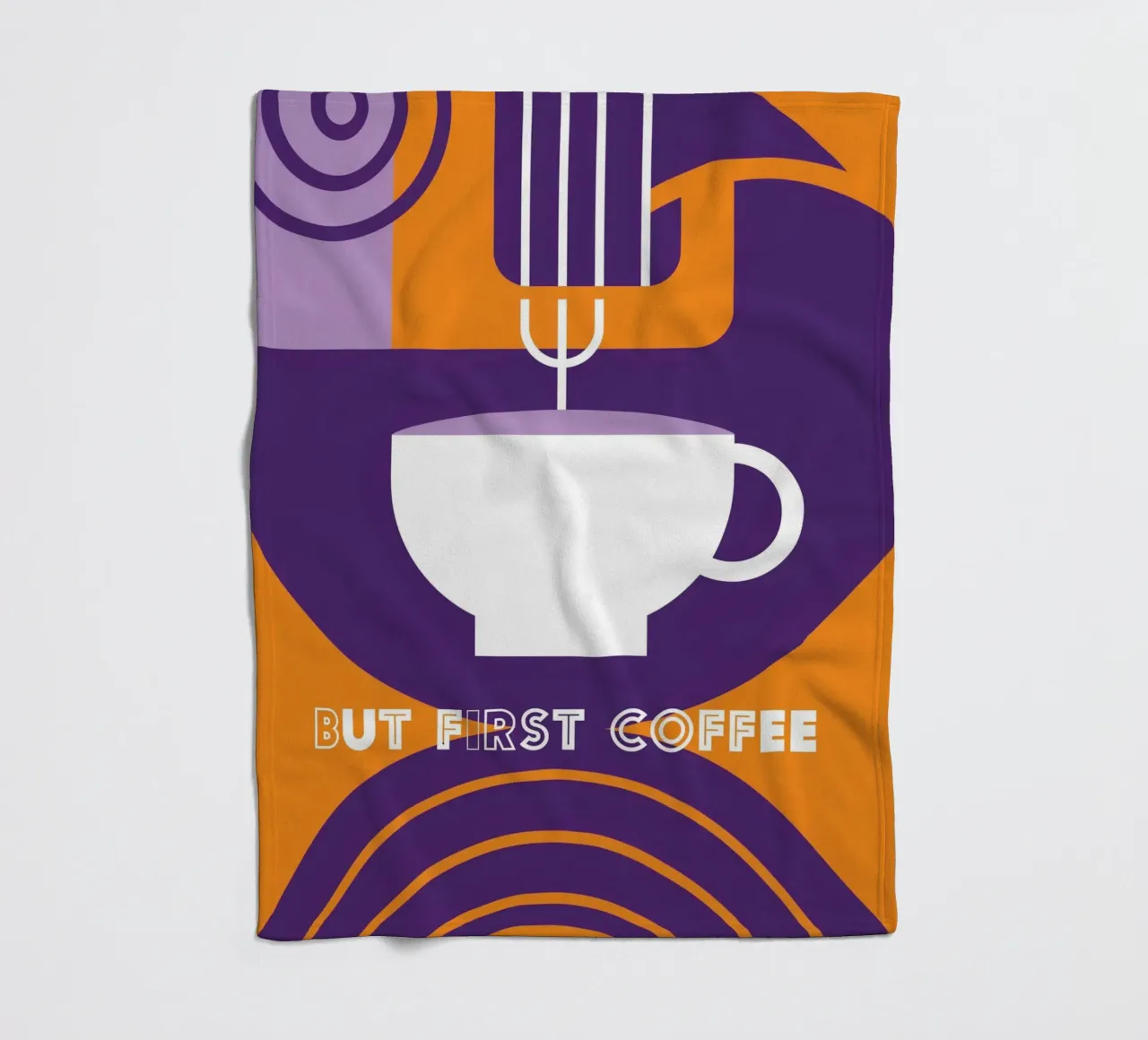 Ma prima il caffè" arte del caffè viola coperta in pile da Carinaprint