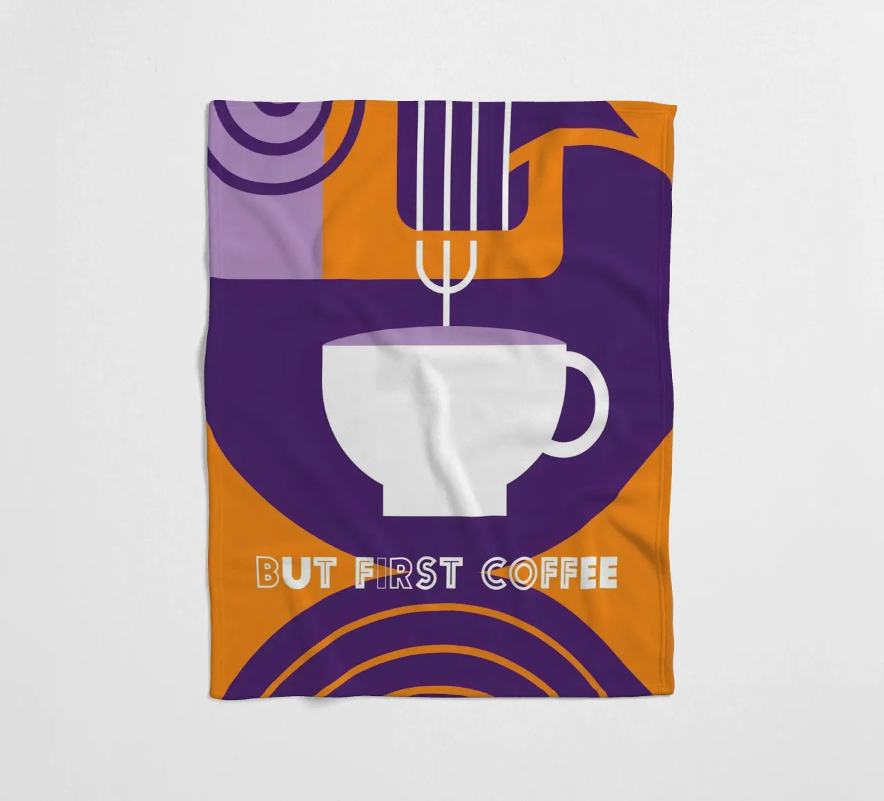 Ma prima il caffè" arte del caffè viola coperta in pile da Carinaprint
