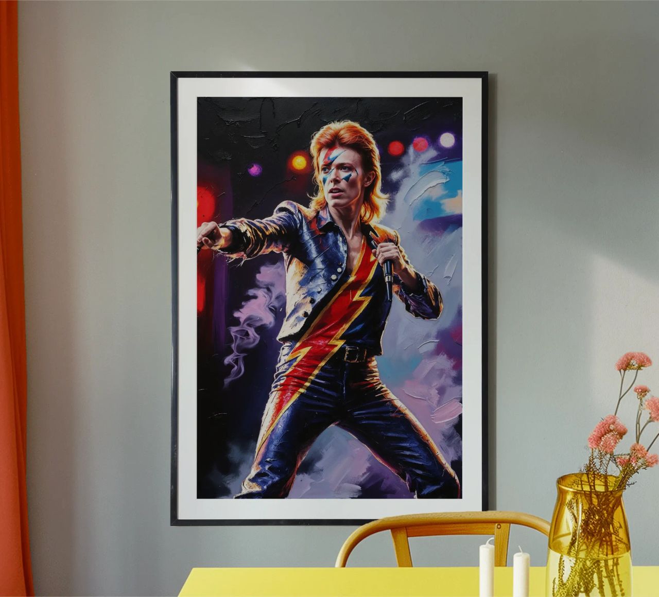 David Bowie Textured Portrait Art, Ziggy Stardust Art Poster Poster von AlbertKlee