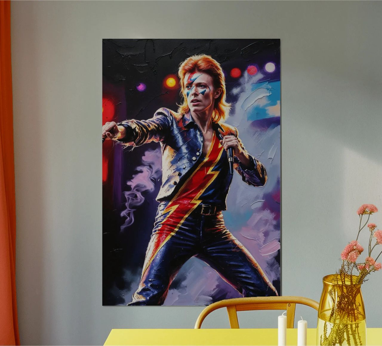 David Bowie Textured Portrait Art, Ziggy Stardust Art Poster Poster von AlbertKlee
