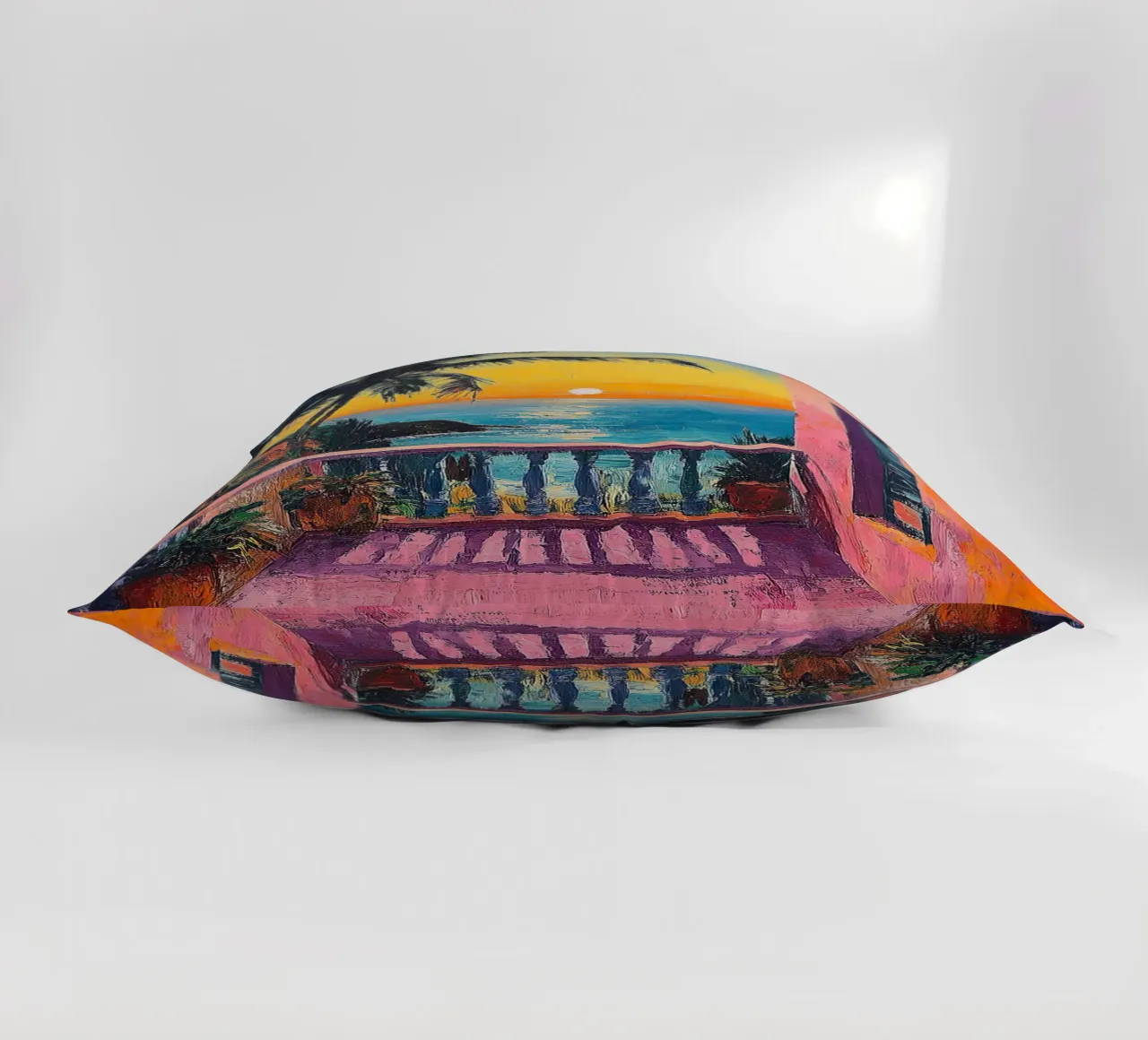 The Gateway to Vibrant Dreams decorative cushion by Nikis Art Studio