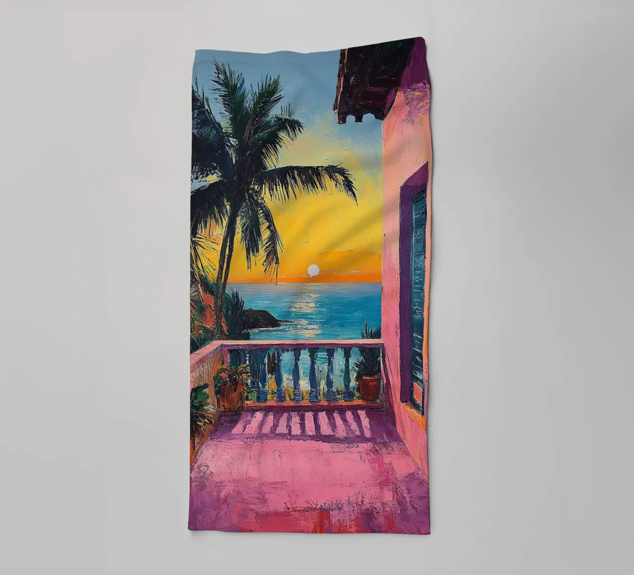 The Gateway to Vibrant Dreams towel by Nikis Art Studio