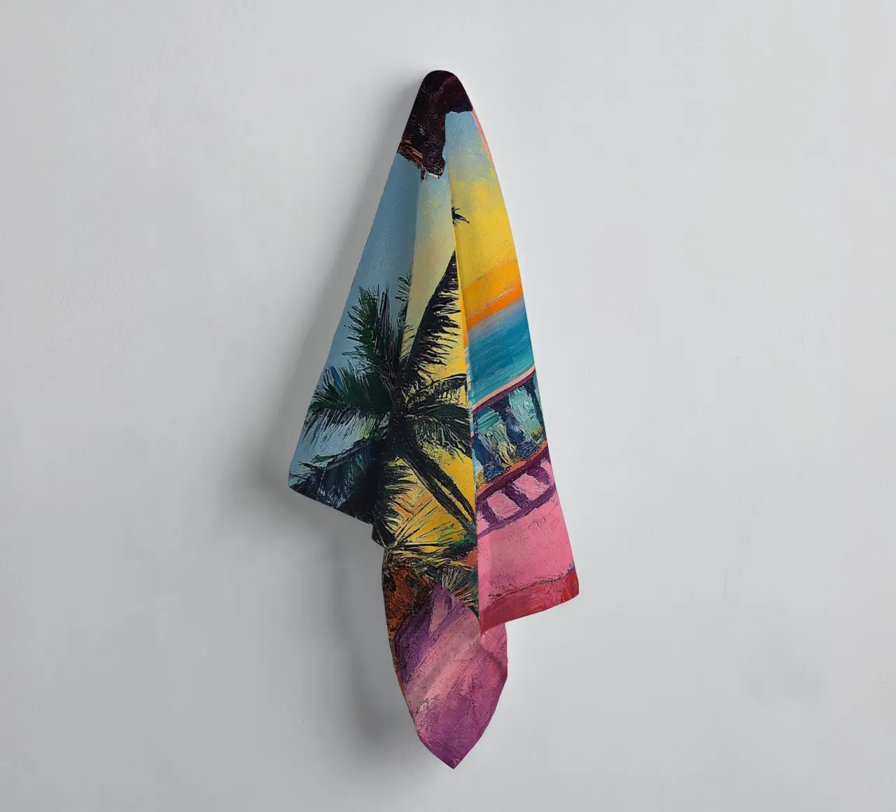 The Gateway to Vibrant Dreams towel by Nikis Art Studio