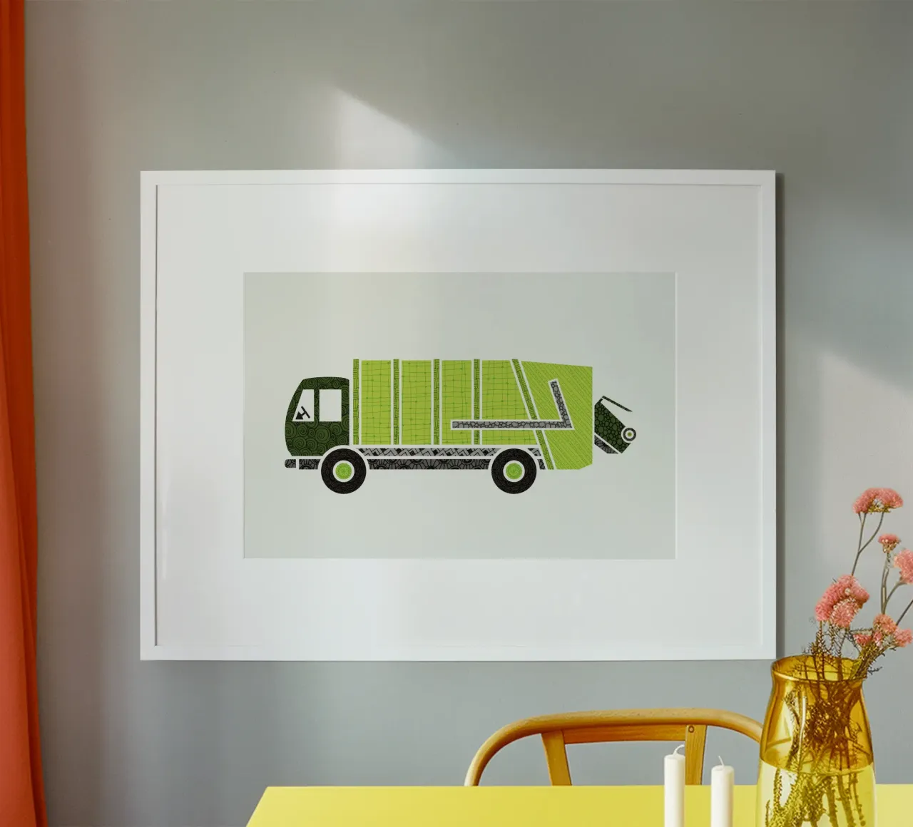 Müllwagen poster con telaio in plastica da UN-TYPISCH