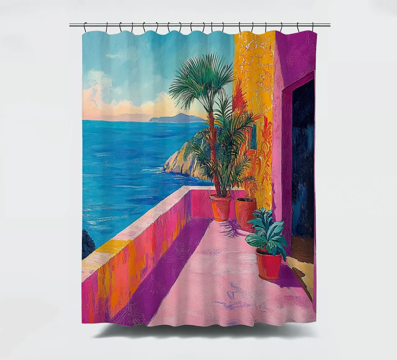 Colors of the Coast shower curtain by Nikis Art Studio