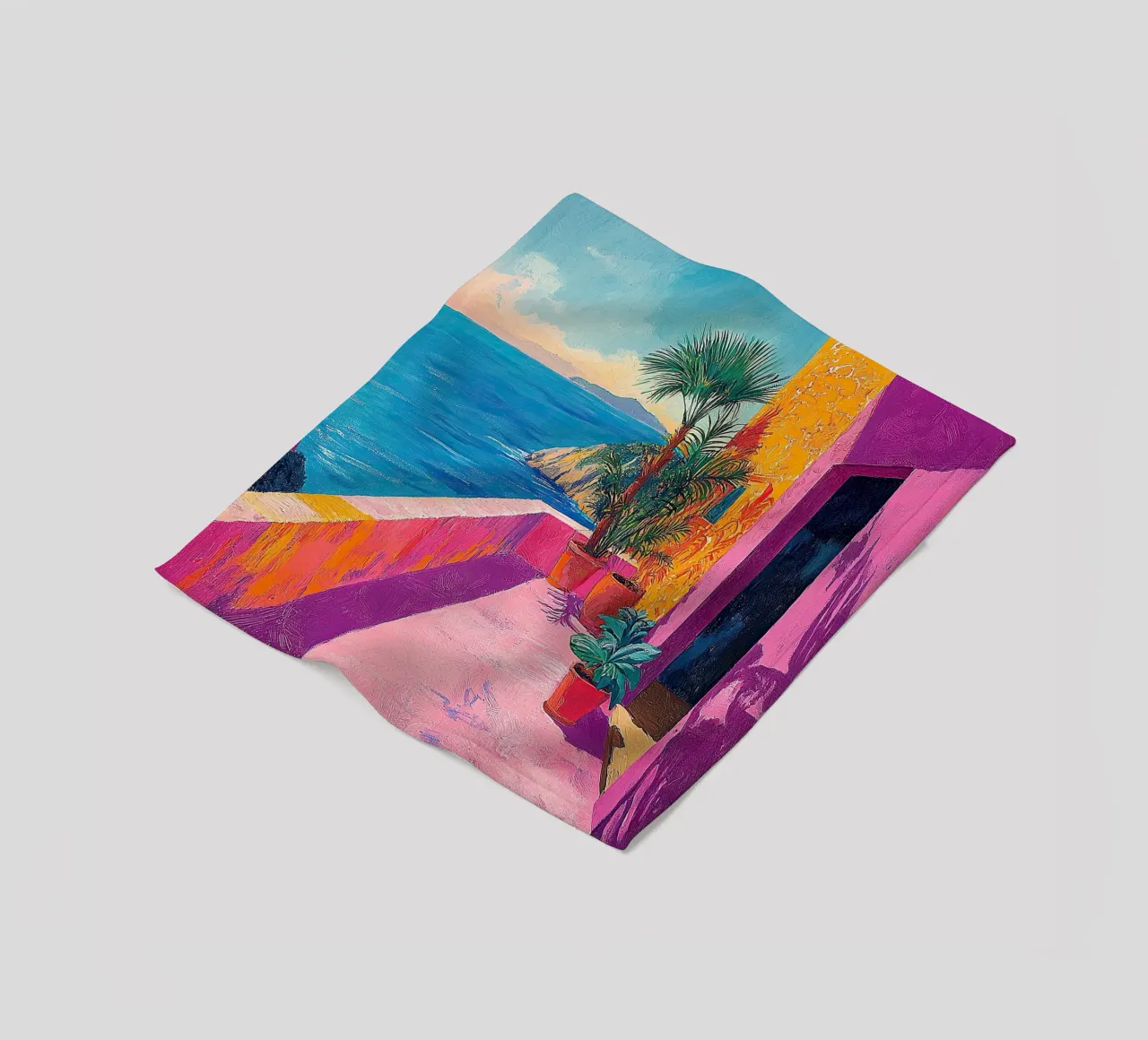 Colors of the Coast fleece blanket by Nikis Art Studio