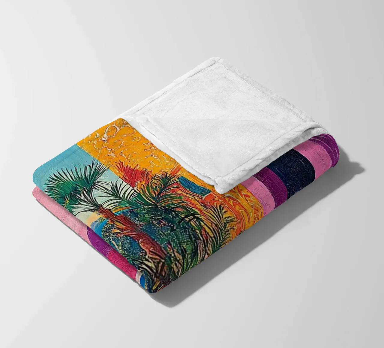Colors of the Coast fleece blanket by Nikis Art Studio