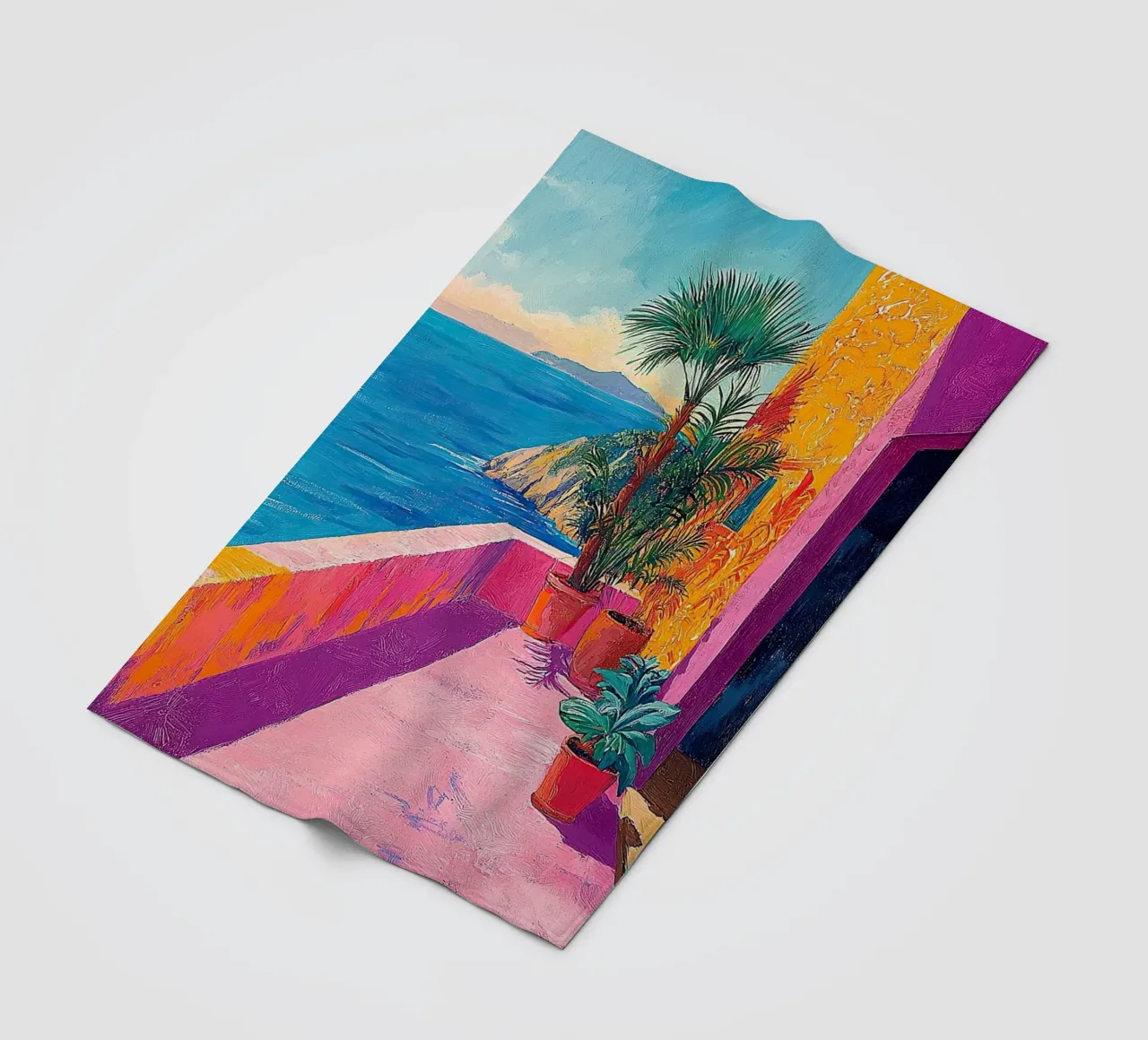 Colors of the Coast fleece blanket by Nikis Art Studio