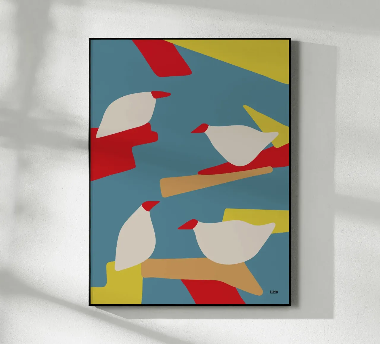 Paisaje abstracto de gaviotas metacrilato de Spunk