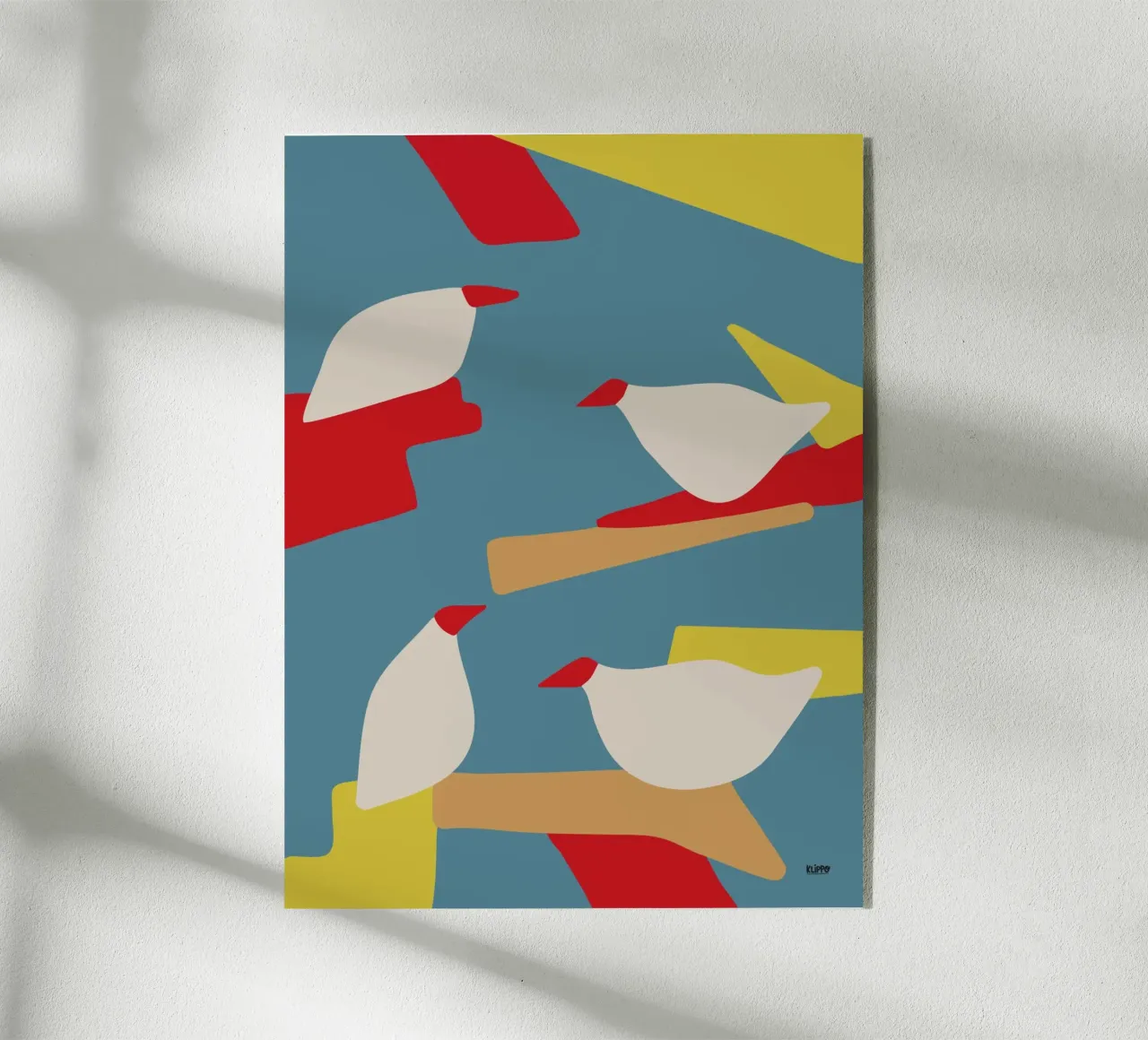 Paisaje abstracto de gaviotas metacrilato de Spunk