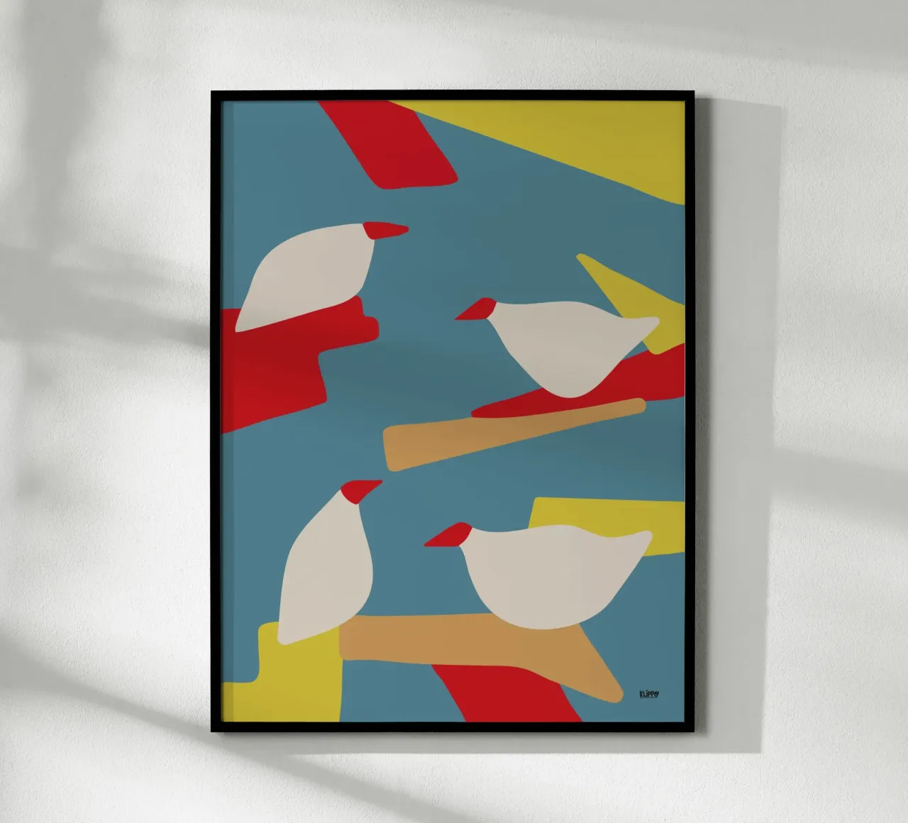 Paesaggio astratto di gabbiani poster da Spunk