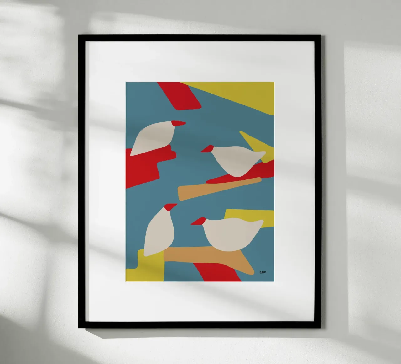 Paesaggio astratto di gabbiani poster da Spunk