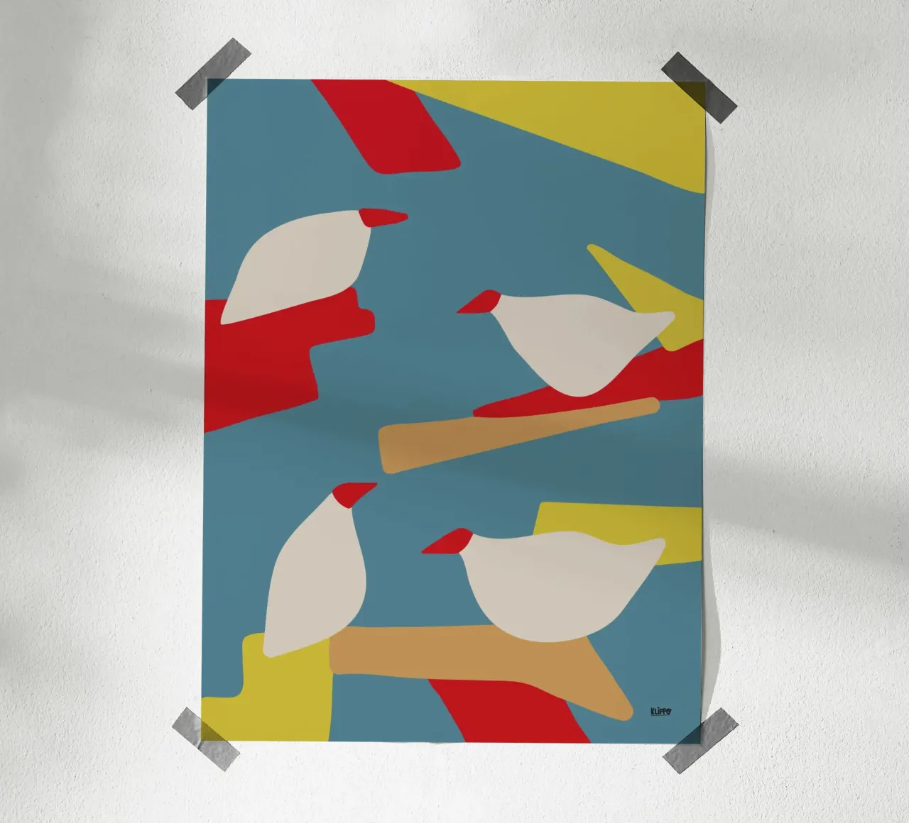 Paesaggio astratto di gabbiani poster da Spunk