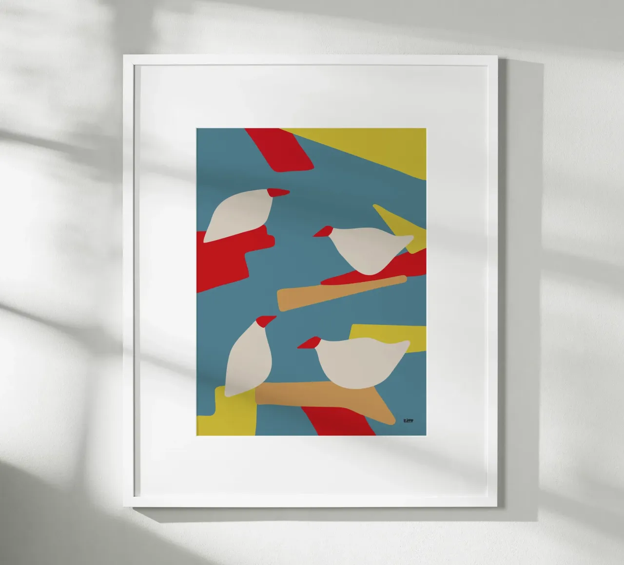 Paesaggio astratto di gabbiani poster da Spunk