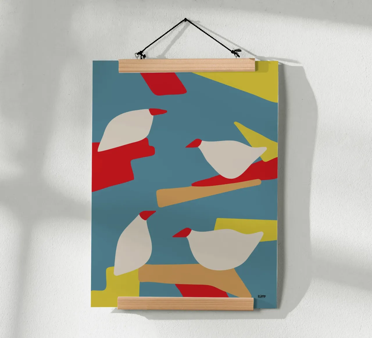 Paesaggio astratto di gabbiani poster da Spunk