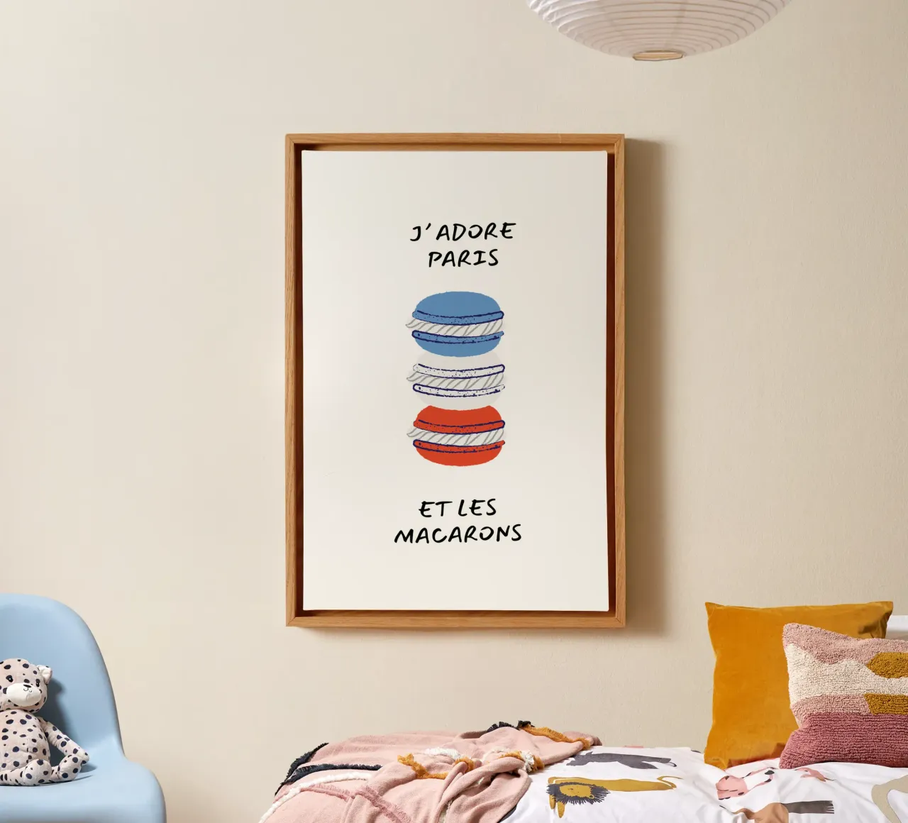 Jádore Paris et les macarones tela con Cornice a cassetta da Ohkimiko