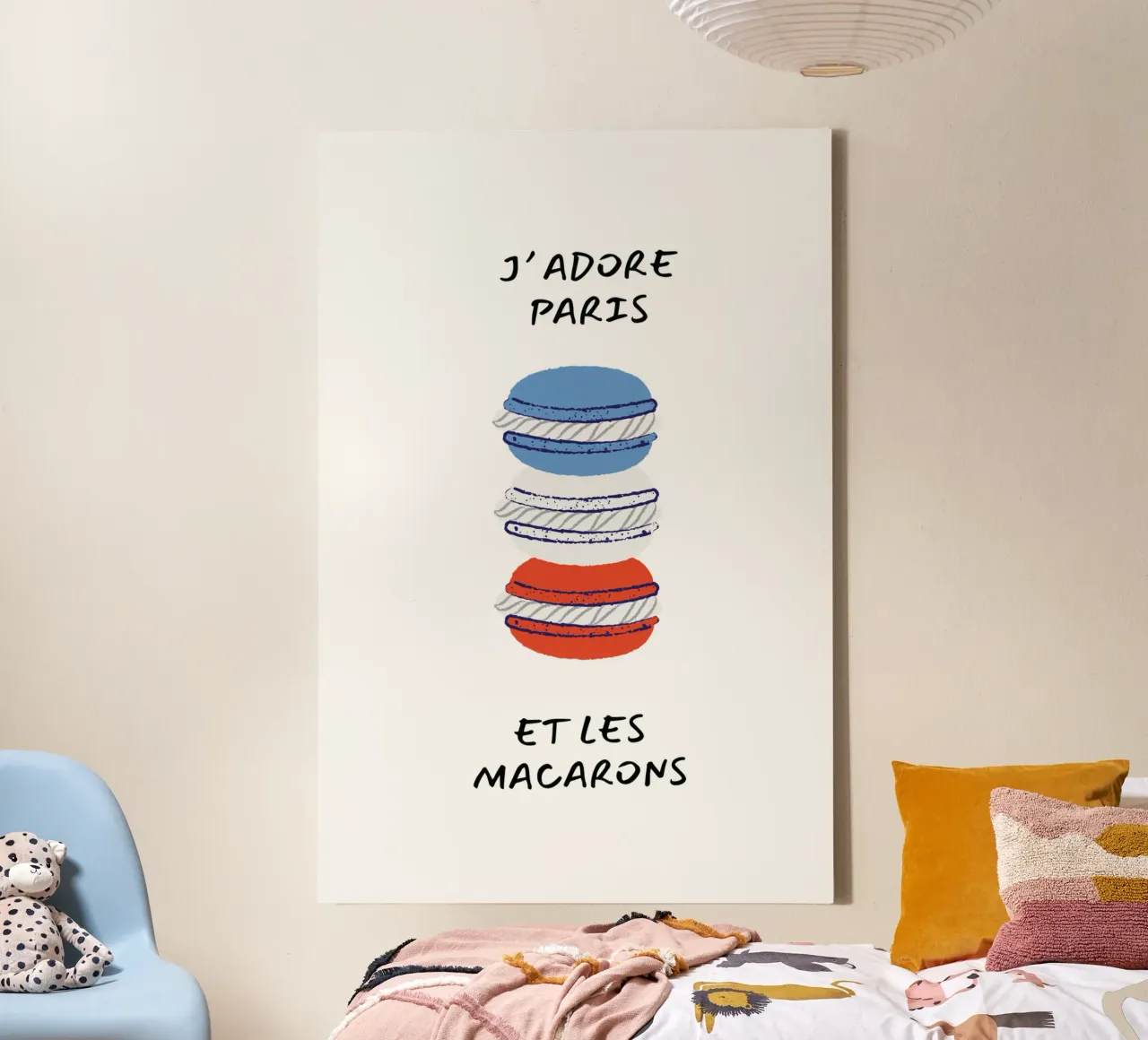 Jádore Paris et les macarones tela con Cornice a cassetta da Ohkimiko