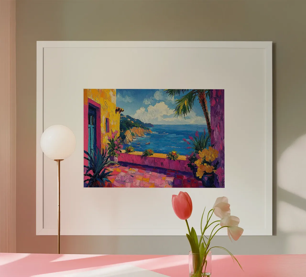 Henri Matisse inspiriert Meer Fauvismus Mediterran Poster mit Aluminium Rahmen von Nikis Art Studio