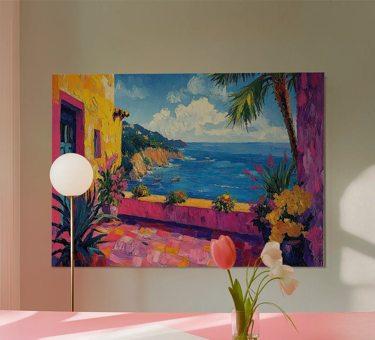 Henri Matisse inspiriert Meer Fauvismus Mediterran Poster mit Aluminium Rahmen von Nikis Art Studio