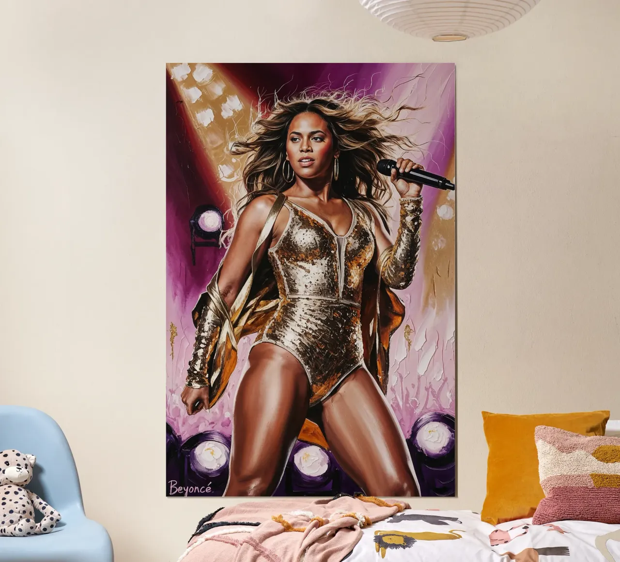 Beyoncé icona della regina del pop - Ritratto in acrilico poster con telaio in alluminio da AlbertKlee