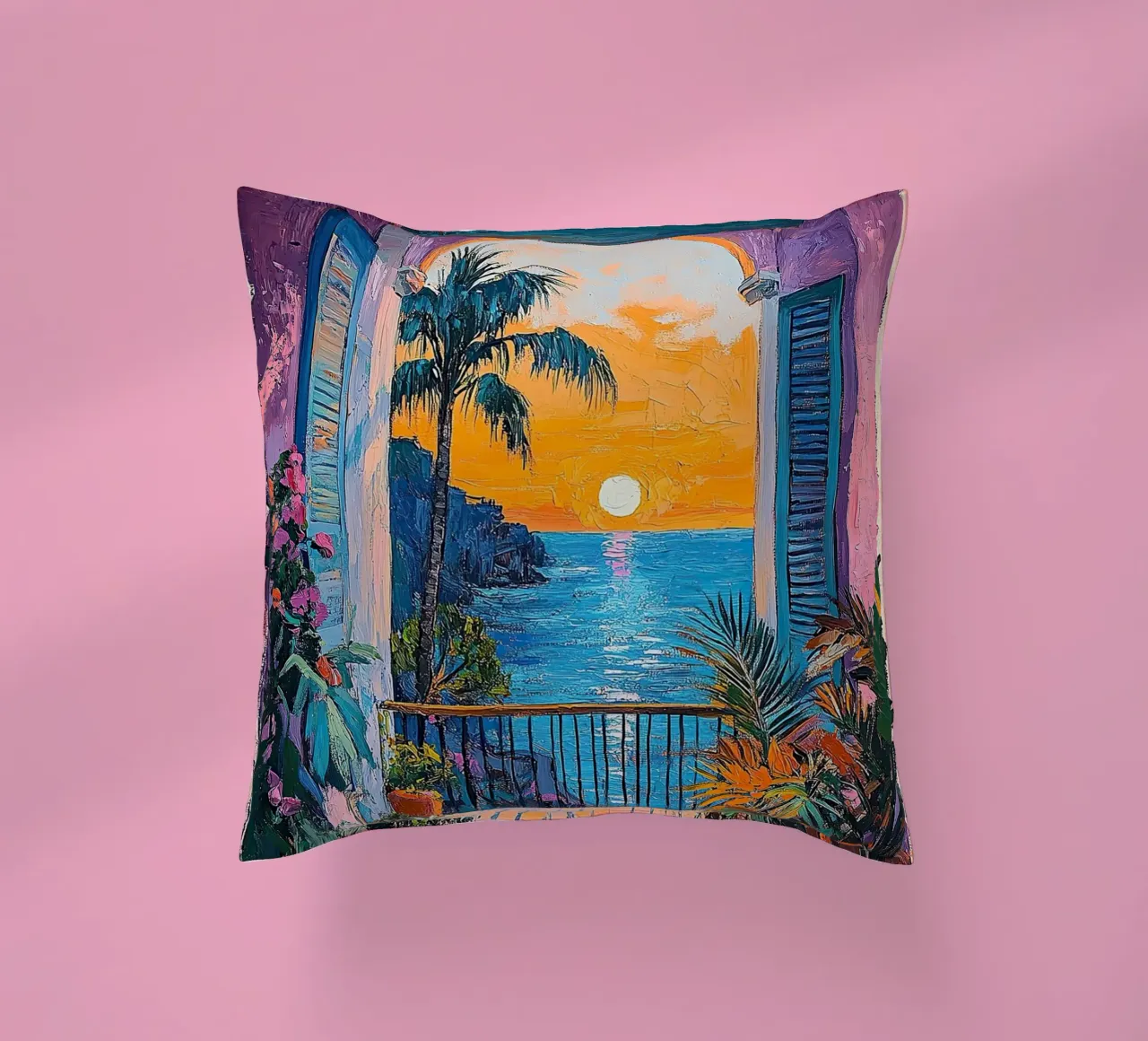Whisper of the Waves decorative cushion by Nikis Art Studio